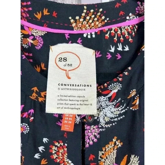 Anthropologie Conversations Top Small 28 of 52 Long sleeves Button Front - Picture 4 of 9